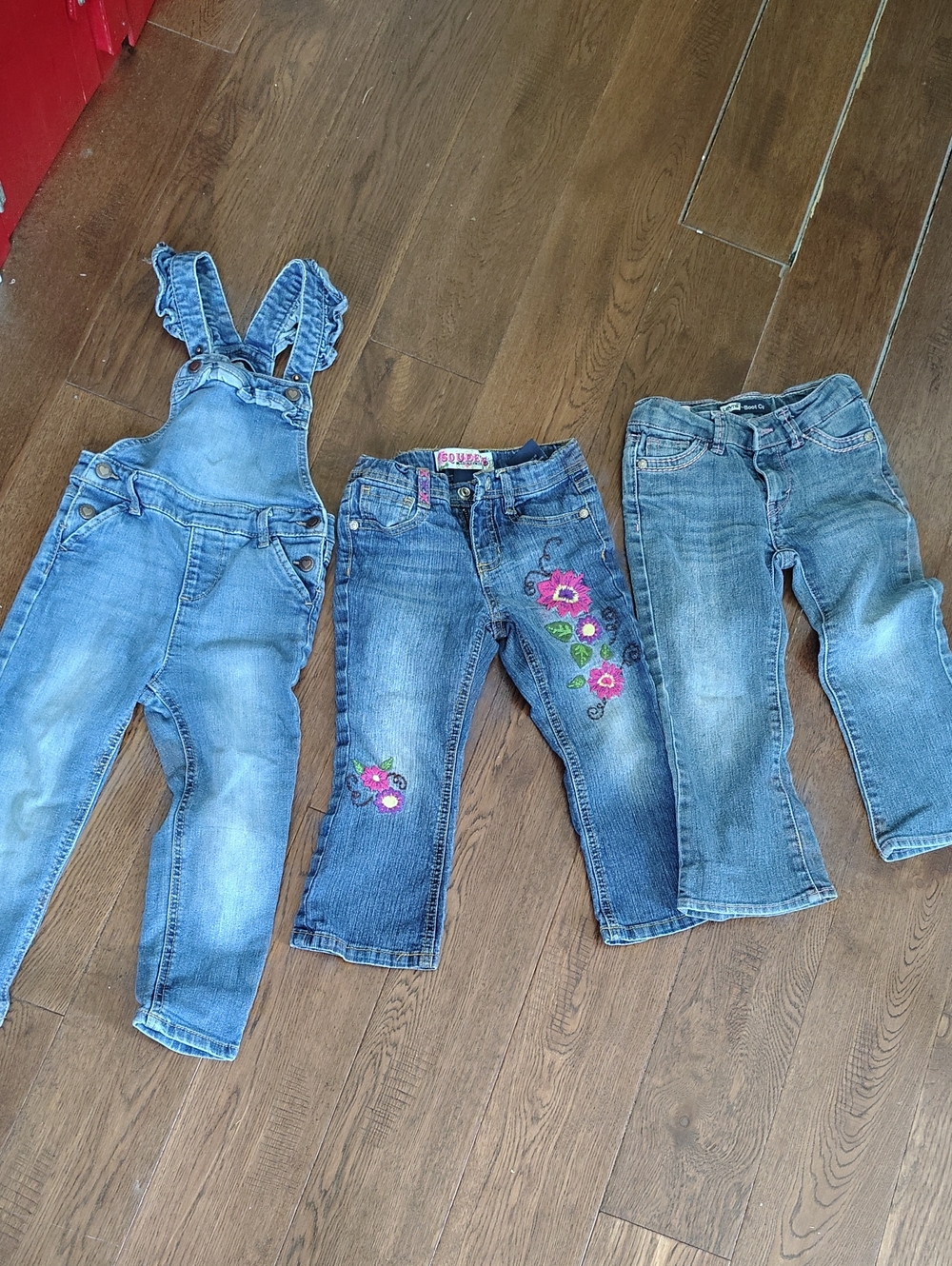 Girls Denim Trio - Embroidered, Levis & Overalls Lot